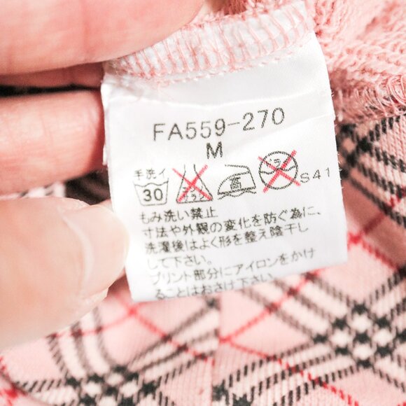 Pink Plaid Mid Sleeve Boatneck Sweater 🐎 BURBERRY BLUE LABEL - Picture 8 of 9